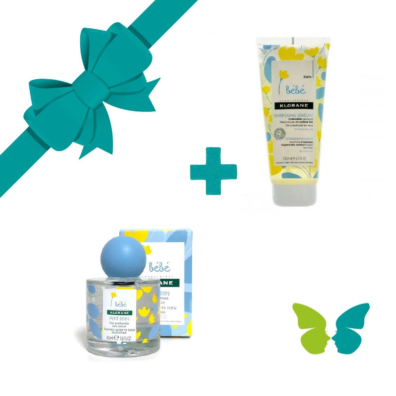 KLORANE Bébé Shampooing Doux Démêlant, 200ml+ Parfum 50ml+ Trousse